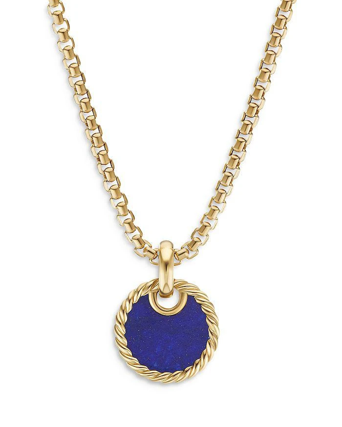 商品David Yurman|Elements® Disc Pendant in 18K Yellow Gold with Lapis,价格¥7100,第3张图片详细描述