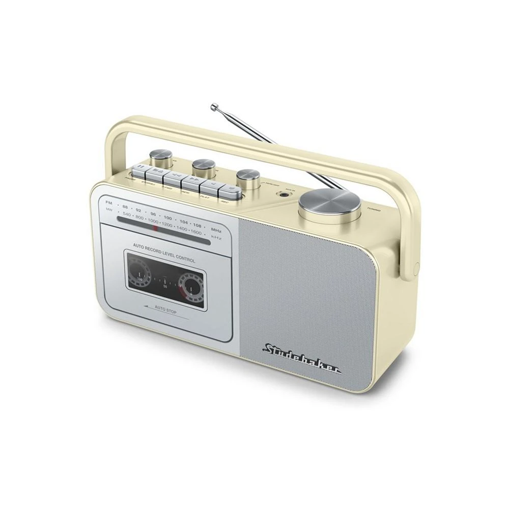 商品Studebaker|SB2130CS Portable Cassette Player/Recorder with AM/FM Radio,价格¥376,第1张图片