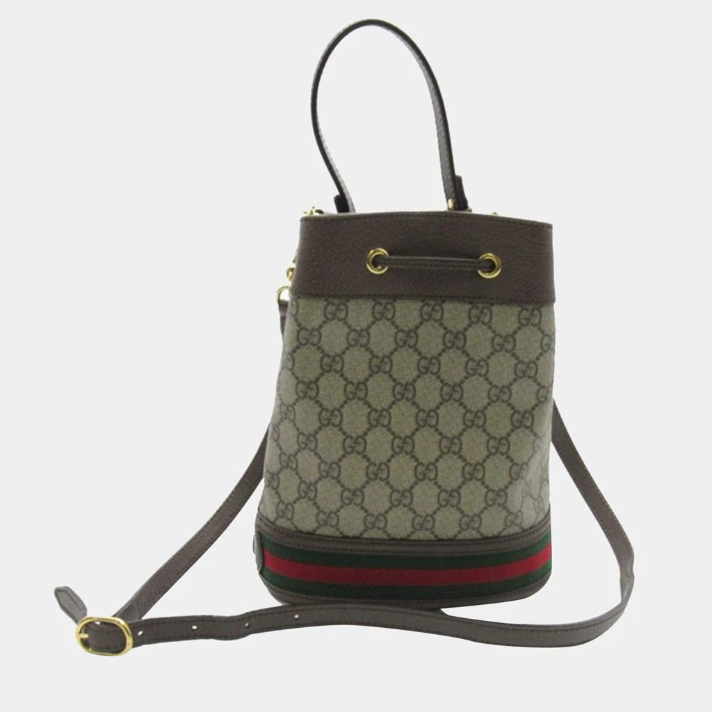 商品[二手商品] Gucci|Gucci Brown Canvas GG Supreme Small Ophidia Bucket Bag,价格¥11065,第3张图片详细描述
