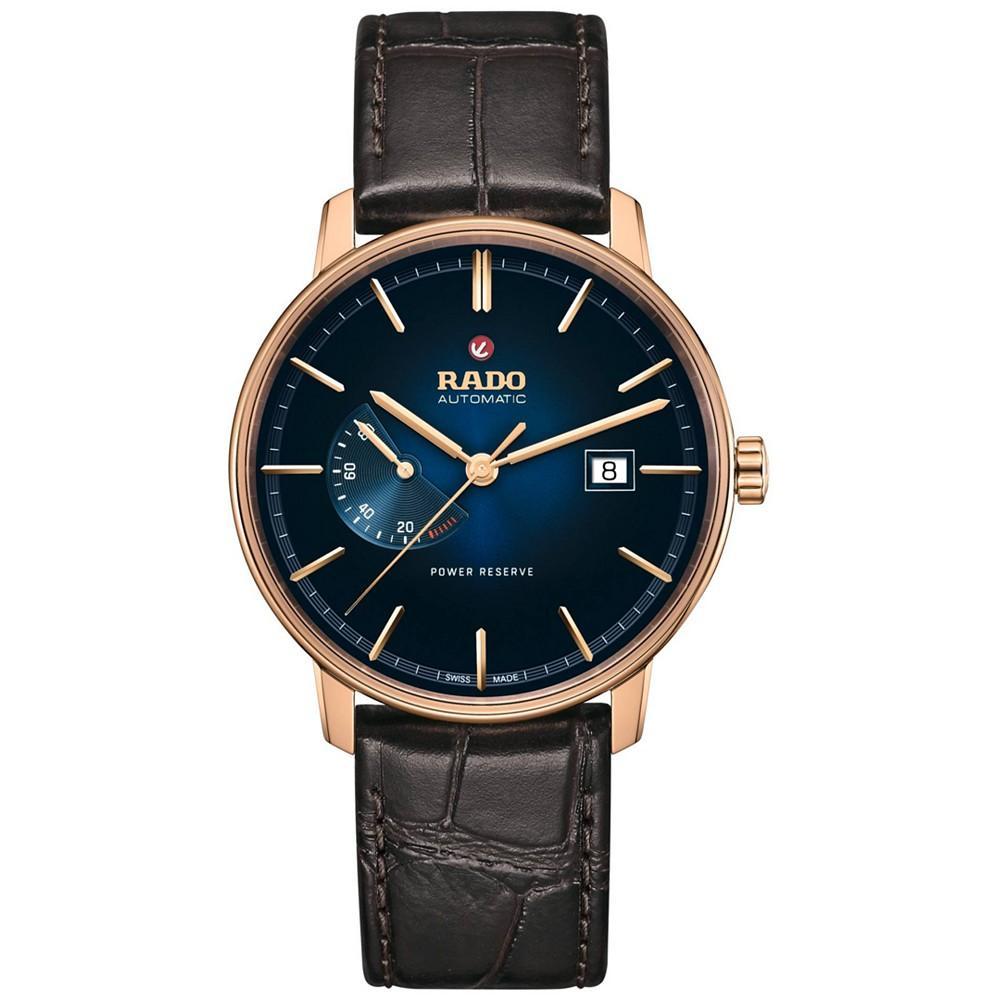 商品Rado|Men's Coupole Classic Automatic Brown Leather Strap Watch 41mm,价格¥12626,第1张图片