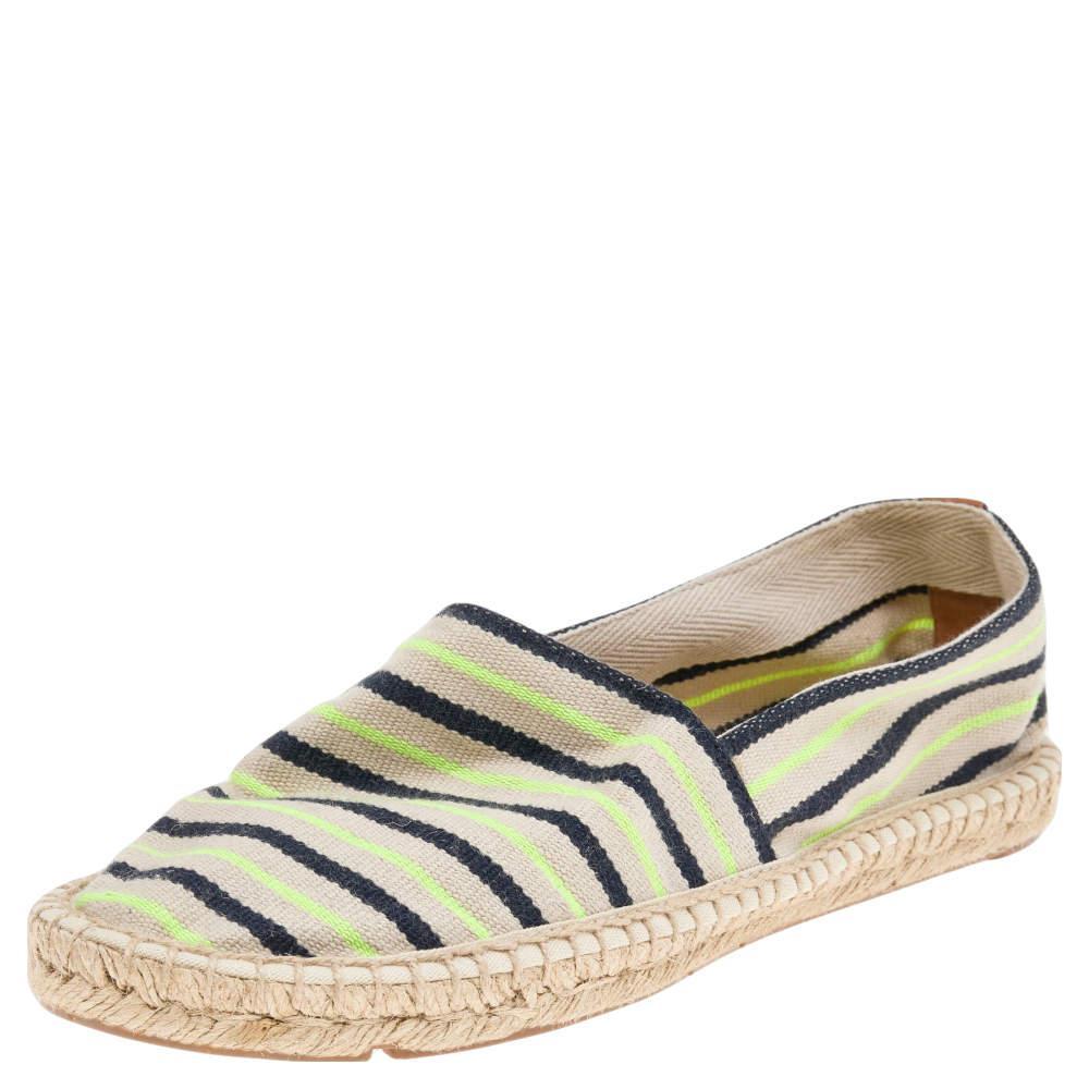 商品[二手商品] Tory Burch|Tory Burch Multicolor Striped Canvas Espadrille Flats Size 40,价格¥735,第1张图片