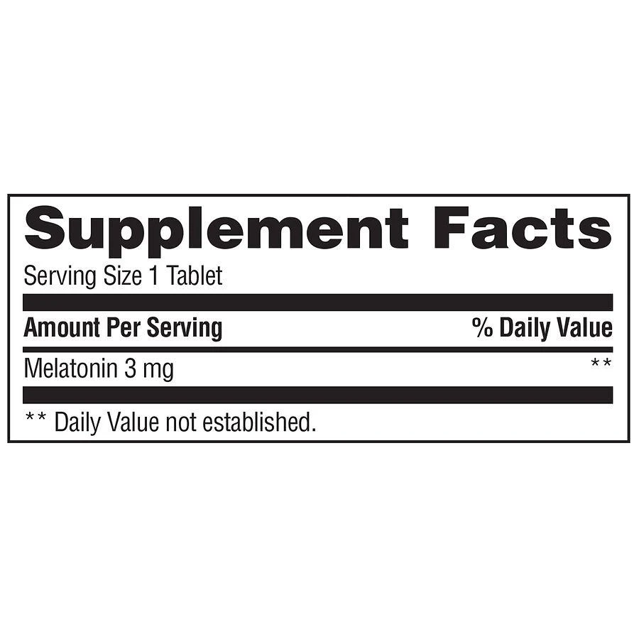 商品Walgreens|Quick Dissolve Melatonin 3mg Tablets,价格¥44,第4张图片详细描述