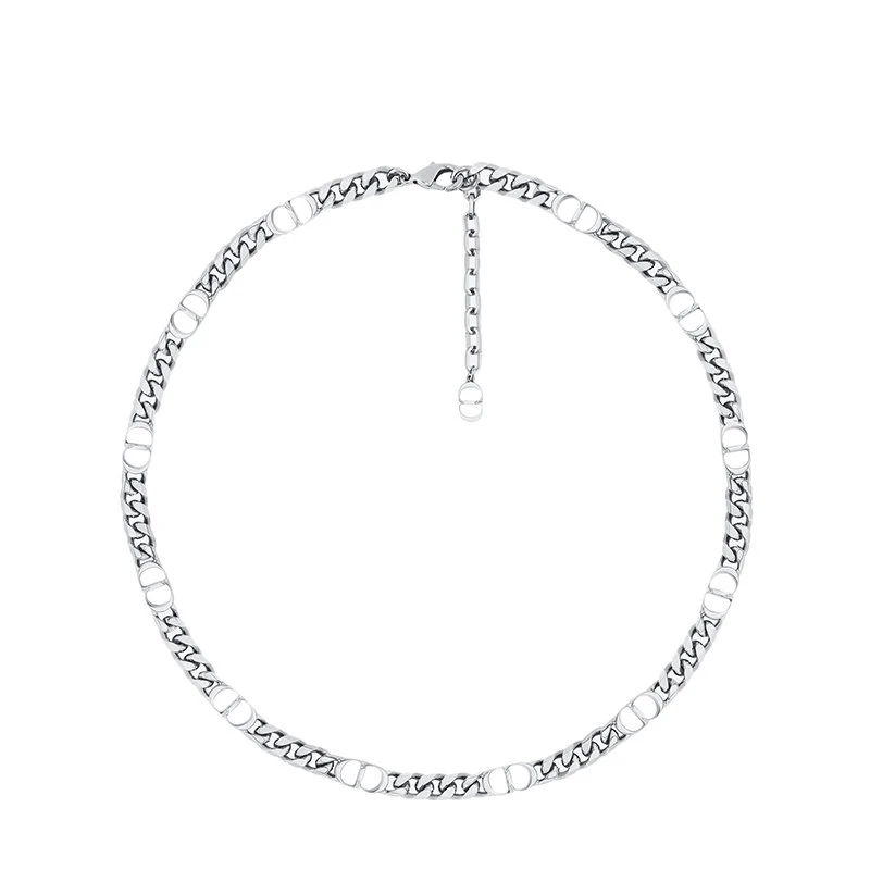 商品Dior|【预售3-7天】DIOR/迪奥  男士银色饰面黄铜CD标志细款项链N1574HOMMT_D000,价格¥5208,第1张图片