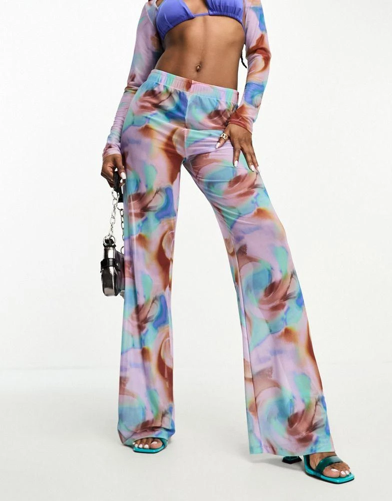 商品AsYou|ASYOU chuck on printed wide leg trouser in multi,价格¥98,第2张图片详细描述