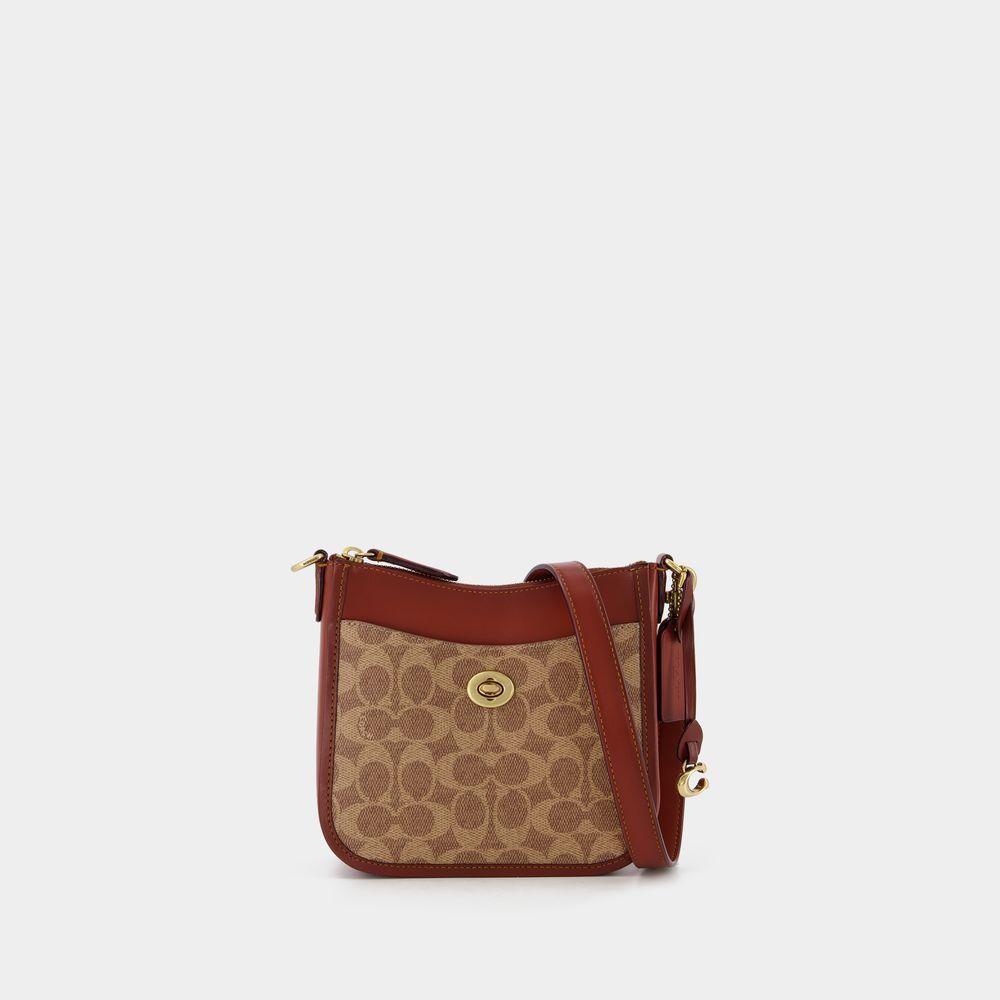 商品Coach|Chaise Crossbody 19 Bag in Brown Coated Canvas,价格¥1751,第1张图片