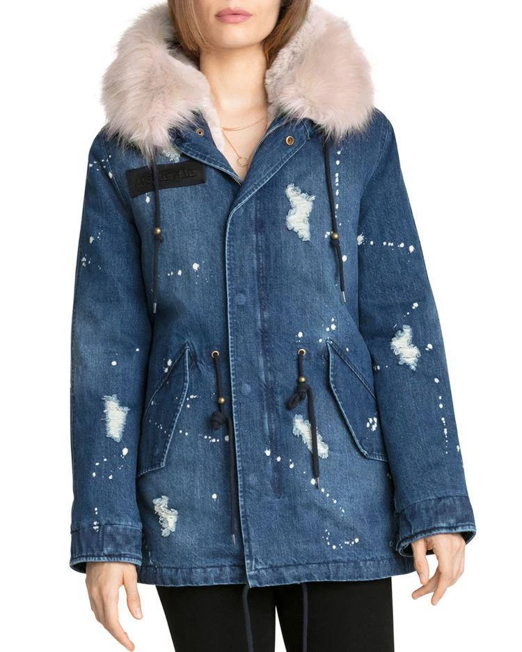 商品Avec Les Filles|Faux Fur Trim Denim Anorak,价格¥1787,第1张图片