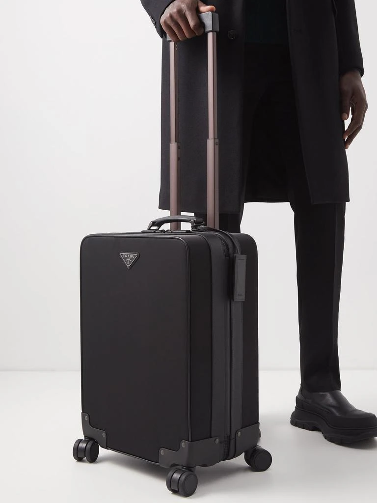 商品Prada|Logo-plaque nylon and leather cabin suitcase,价格¥30363,第3张图片详细描述