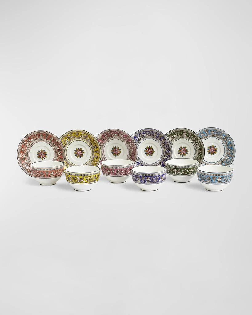 商品Wedgwood|Florentine Assorted Tea Bowls & Saucers, Set of 6,价格¥6995,第1张图片
