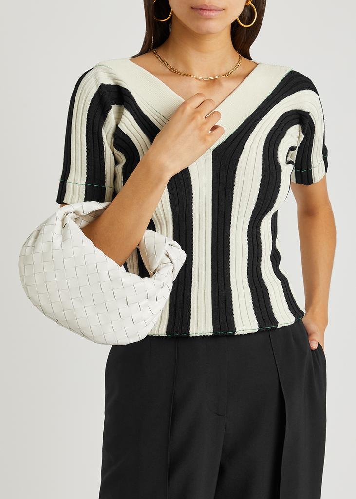 Jodie Intrecciato mini white leather top handle bag商品第5张图片规格展示