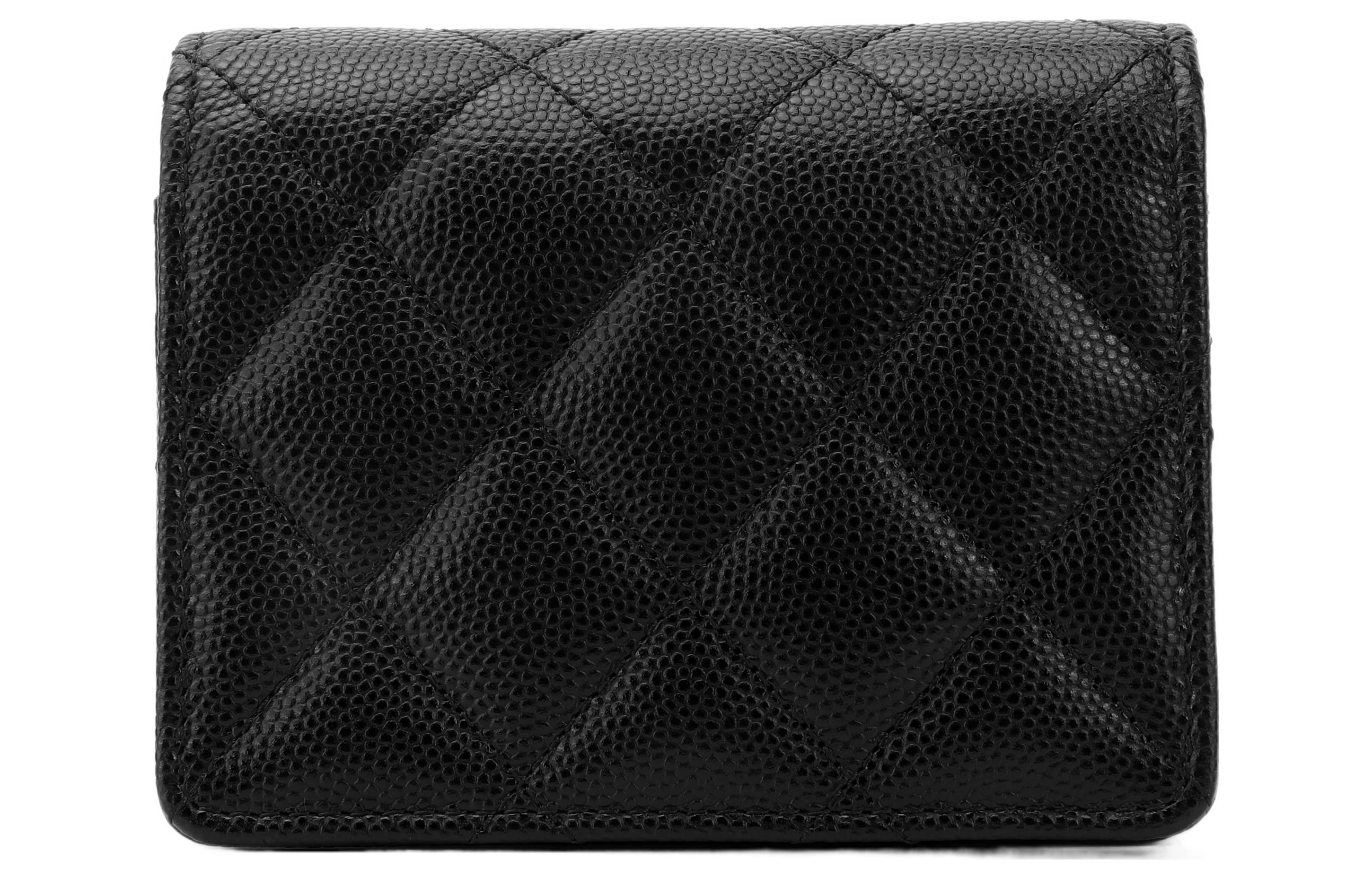 商品[国内直发] Chanel|香奈儿 字母Logo徽标金扣链条 羊皮革 风琴包单肩包斜挎包 女款 黑色,价格¥12674,第5张图片详细描述