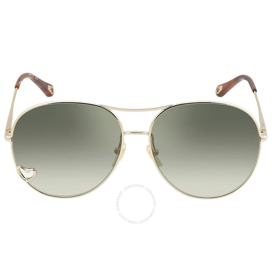 商品Chloé|Chloe Green Gradient Pilot Ladies Sunglasses CH0028S 003 63,价格¥1255,第1张图片