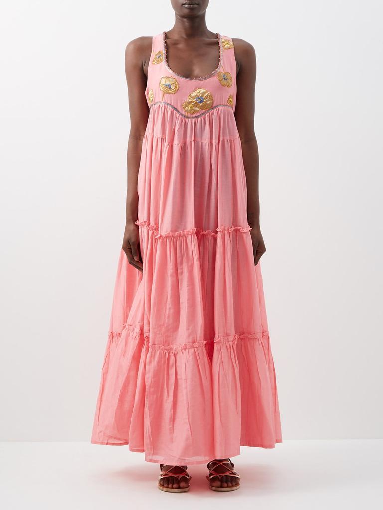 商品Thierry Colson|Yassina silk-embroidered cotton maxi dress,价格¥5506,第1张图片