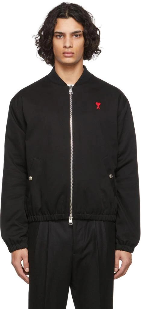 商品AMI|Black Zip-Up Ami de Cœur Bomber,价格¥3626,第1张图片