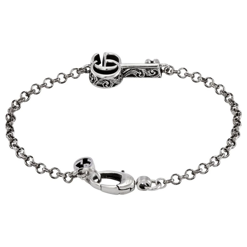 商品Gucci|Gucci Ladies 925-Sterling Silver Double G Key Bracelet, Size 17,价格¥1864,第3张图片详细描述