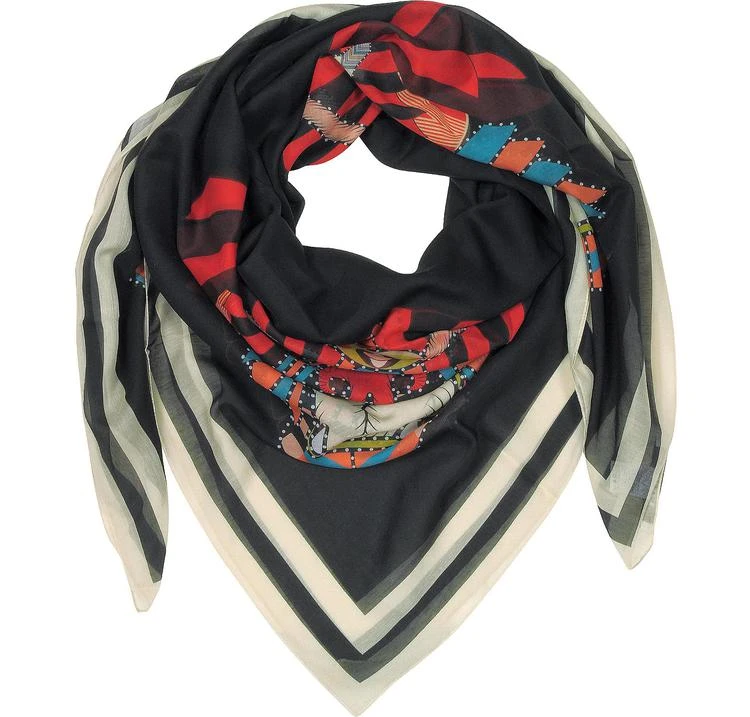 商品Givenchy|Givenchy Geometric Rottweiler Printed Cotton and Silk Stole,价格¥1574,第1张图片
