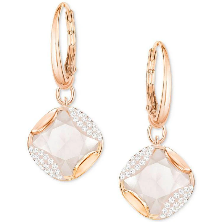 商品Swarovski|Rose Gold-Tone Pavé & Cream Stone Drop Earrings,价格¥667,第1张图片