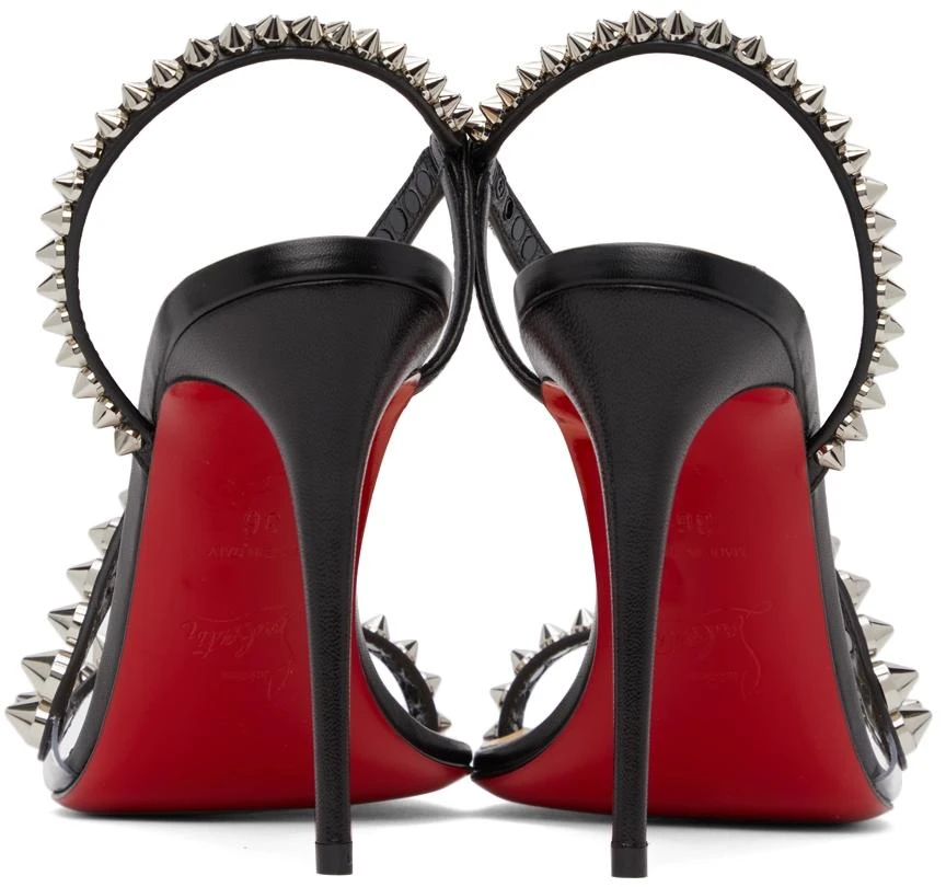 商品Christian Louboutin|Black Rosalie Spikes 100 Heeled Sandals,价格¥6567,第4张图片详细描述