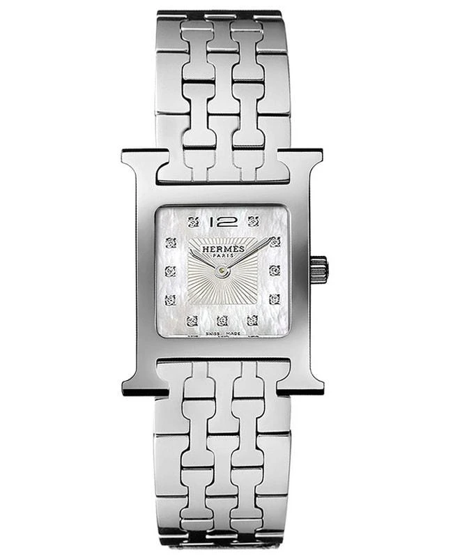 商品Hermes|Hermes H Hour Quartz 21mm Diamond Dial Women's Watch 036745WW00,价格¥33430,第1张图片