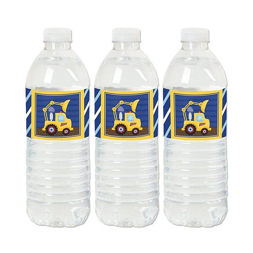 商品Big Dot of Happiness|Construction Truck - Baby Shower or Birthday Water Bottle Sticker Labels - 20 Ct,价格¥105,第1张图片