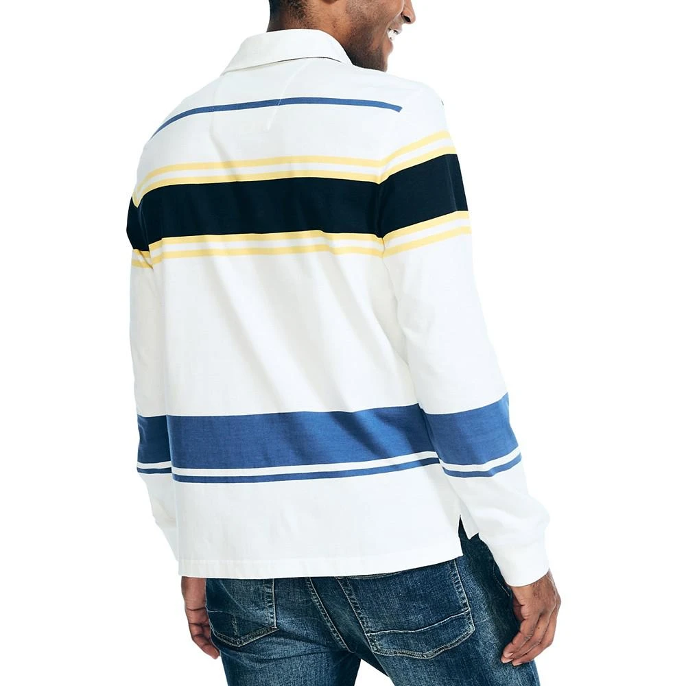 商品Nautica|Men's Classic-Fit Rugby Stripe Long-Sleeve Polo Shirt,价格¥502,第2张图片详细描述