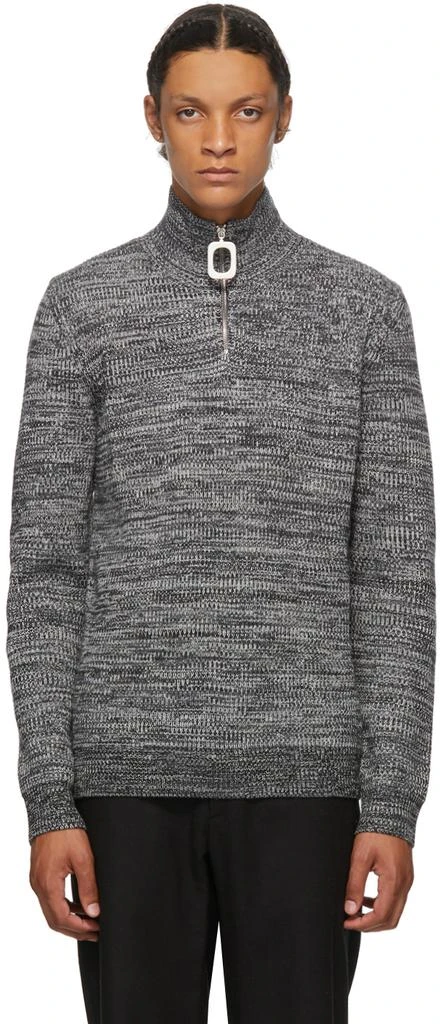 商品JW Anderson|Grey Roll Neck Half-Zip Sweater,价格¥1154,第1张图片