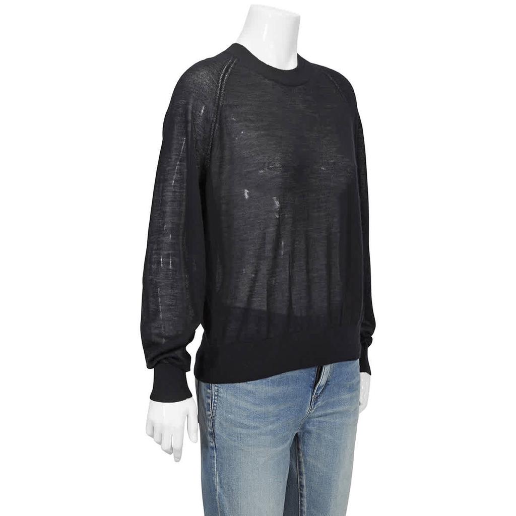 Burberry Ladies Karluk Black Crewneck Cashmere Sweater, Size Medium商品第2张图片规格展示