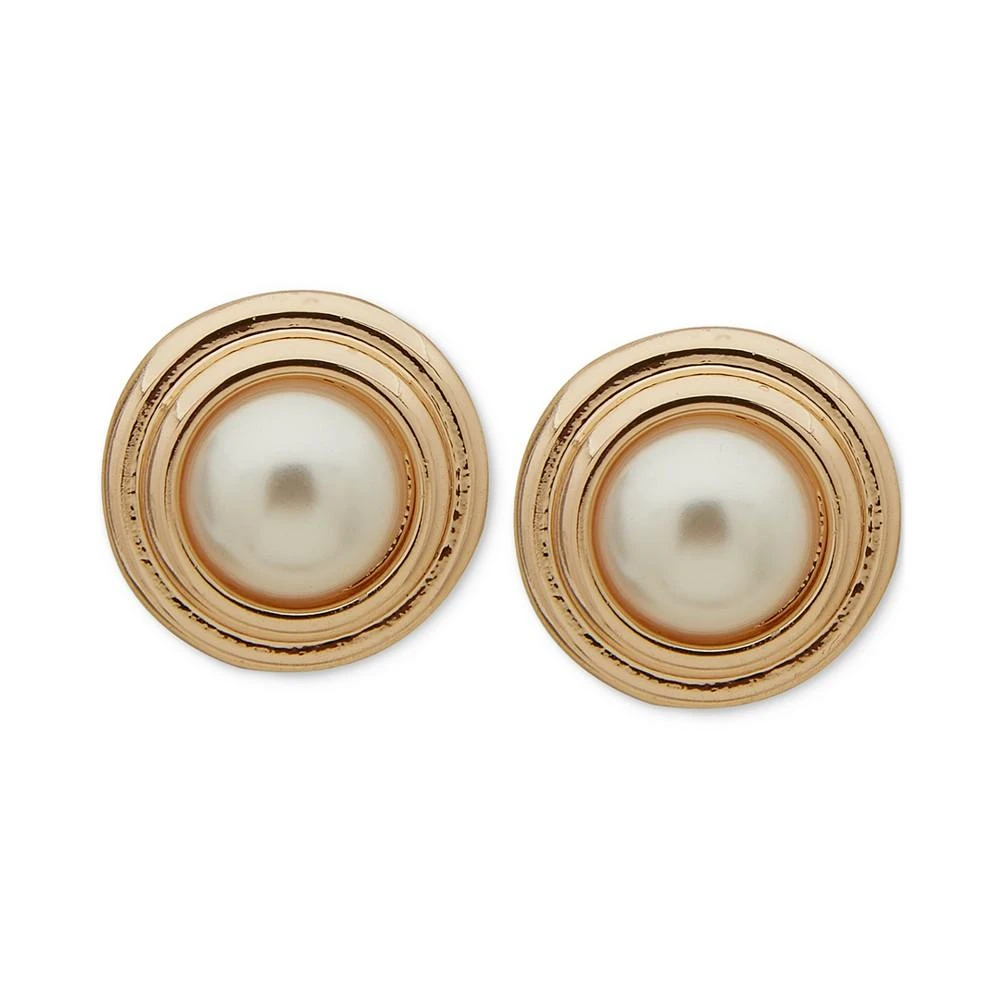 商品Anne Klein|Gold-Tone Imitation Pearl Cabochon Stud Earrings,价格¥179,第1张图片