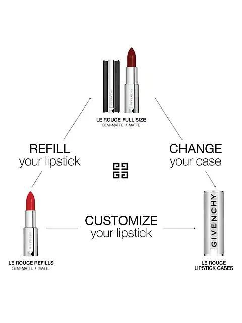 商品Givenchy|Le Rouge Deep Velvet Matte Lipstick Refll,价格¥211,第5张图片详细描述