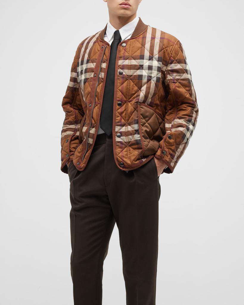 Men's York Quilted Vintage Check Coat商品第1张图片规格展示