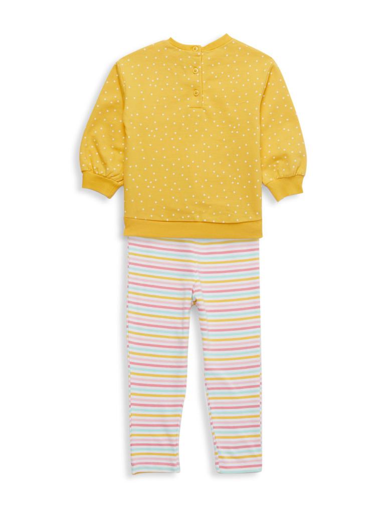 Baby Girl's 2 Piece Rainbow Graphic Tee & Striped Pants Set商品第2张图片规格展示