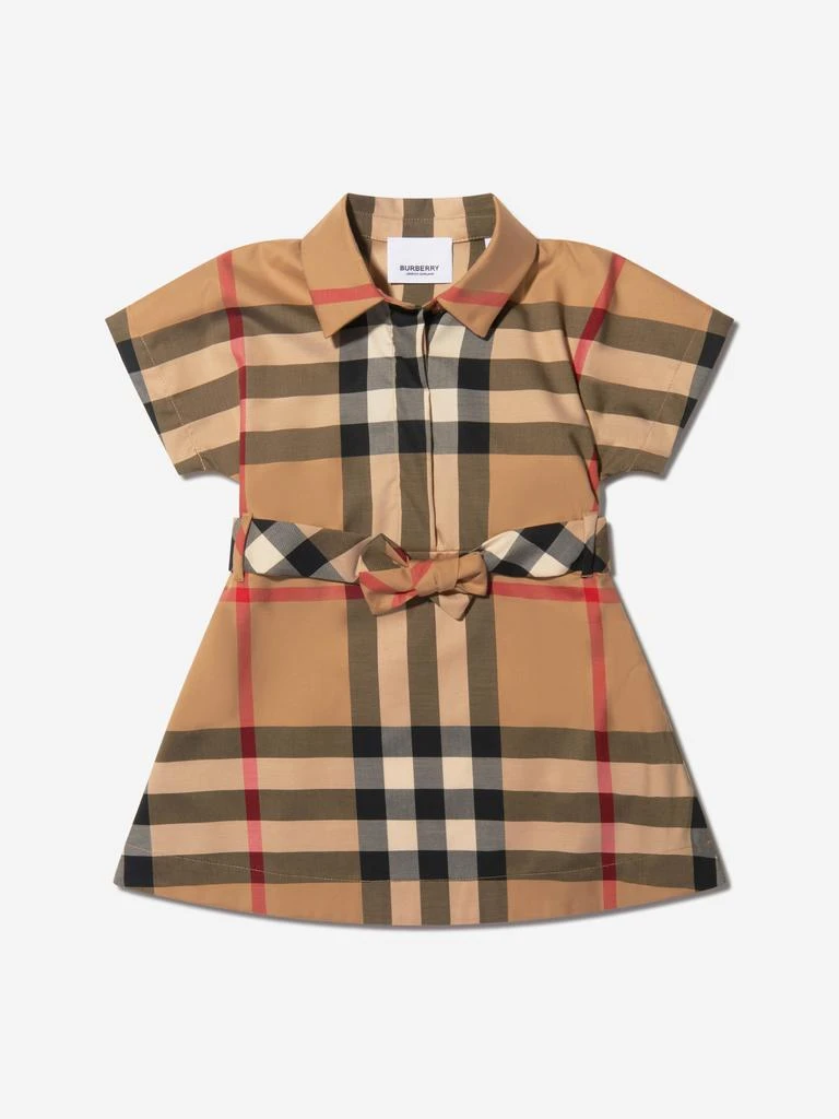 商品Burberry|Burberry Beige Baby Girls Check Print Giulietta Dress,价格¥2342,第1张图片