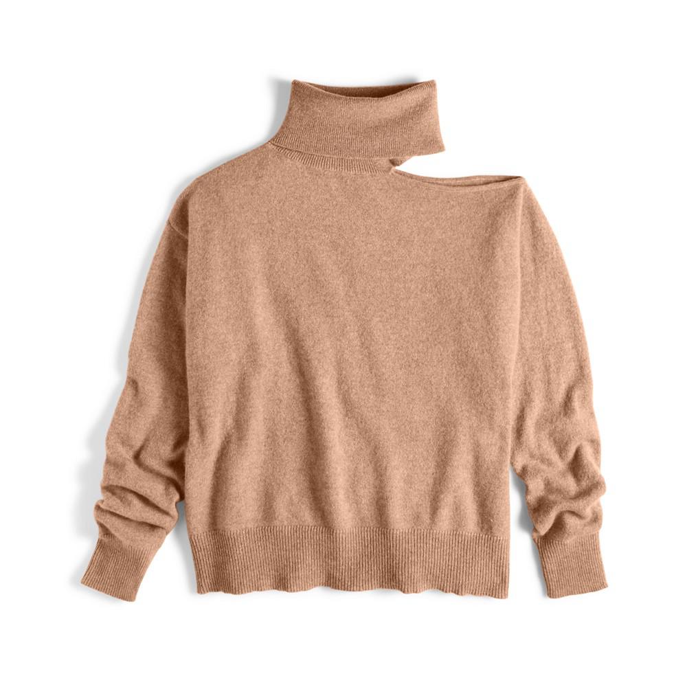 Women's Cashmere Cold-Shoulder Turtleneck Sweater, Created for Macy's商品第3张图片规格展示