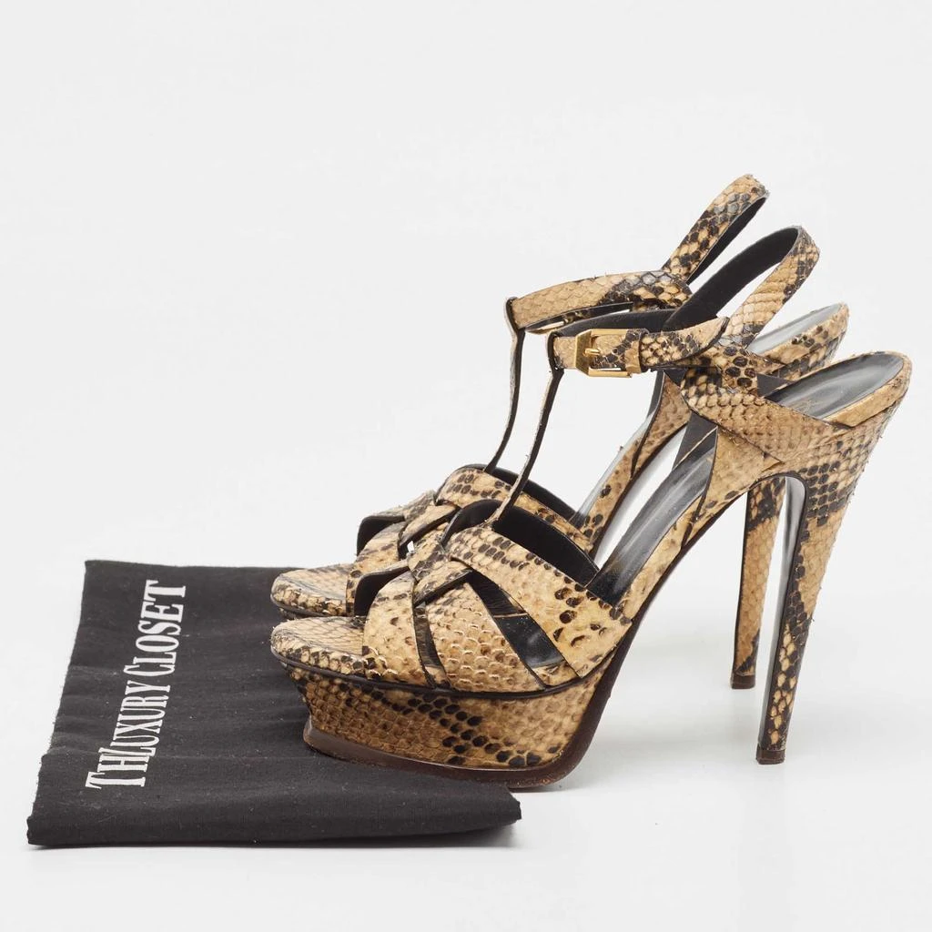 Saint Laurent Two Tone Embossed Snakeskin Tribute Sandals Size 36.5 商品