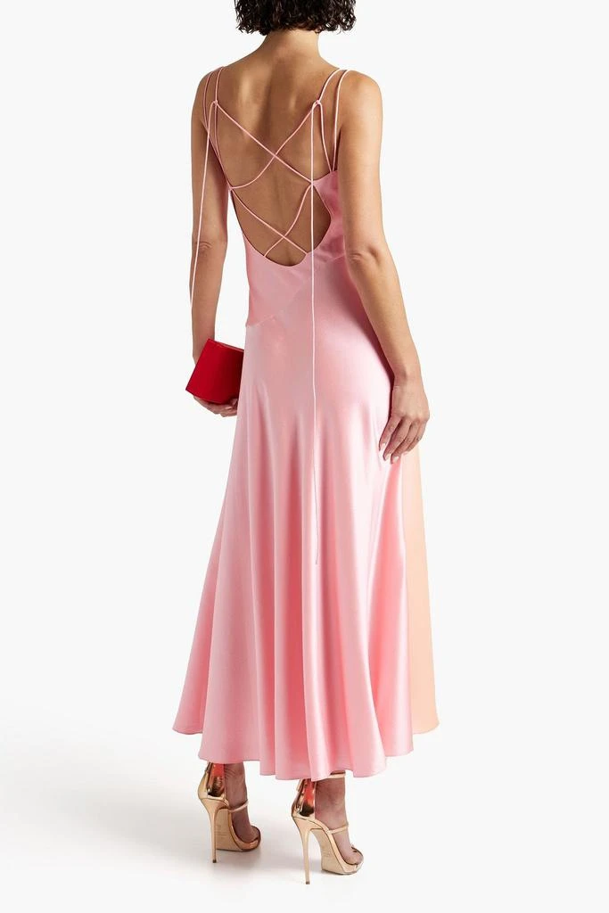 商品ROKSANDA|Draped two-tone silk-satin slip dress,价格¥4428,第3张图片详细描述