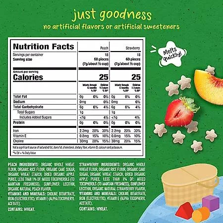 Gerber Organic Grain & Grow Cereal Puffs Variety Pack, Peach and Strawberry, 1.48 oz., 6 pk. 商品