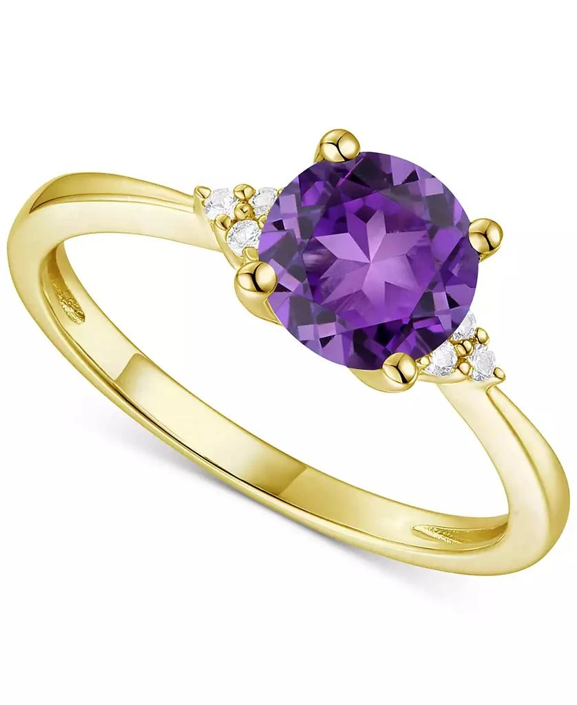 商品Macy's|Amethyst (1-1/6 ct. t.w.) & Lab-Grown White Sapphire (1/20 ct. t.w.) Ring in 14k Gold-Plated Sterling Silver (Also in Additional Gemstones),价格¥958,第1张图片