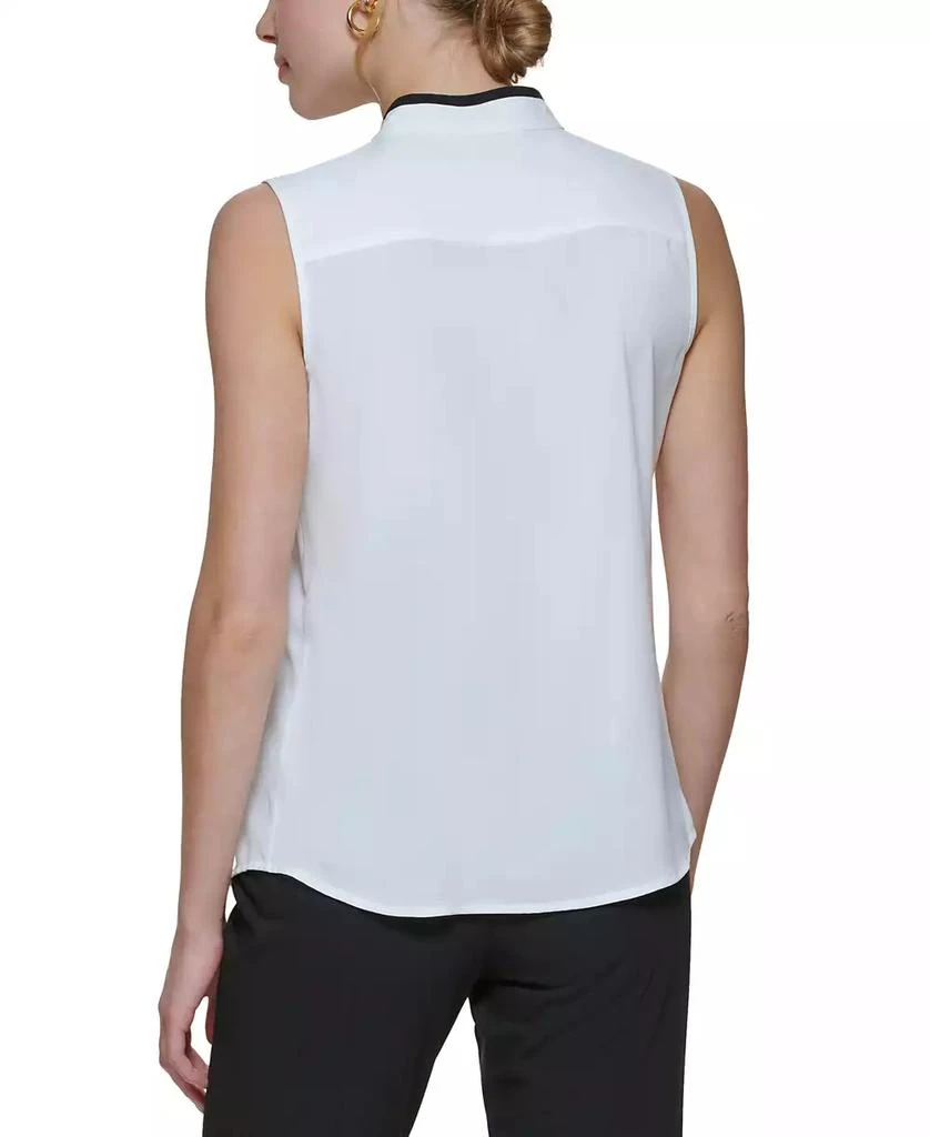 Sleeveless Ruffle Front Blouse, Regular and Petite Sizes 商品