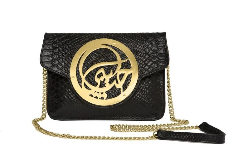 商品Dareen Hakim Collection|Le Icon Le Icon Pochette : Black Python Gold My Love 单肩包,价格¥2173,第1张图片