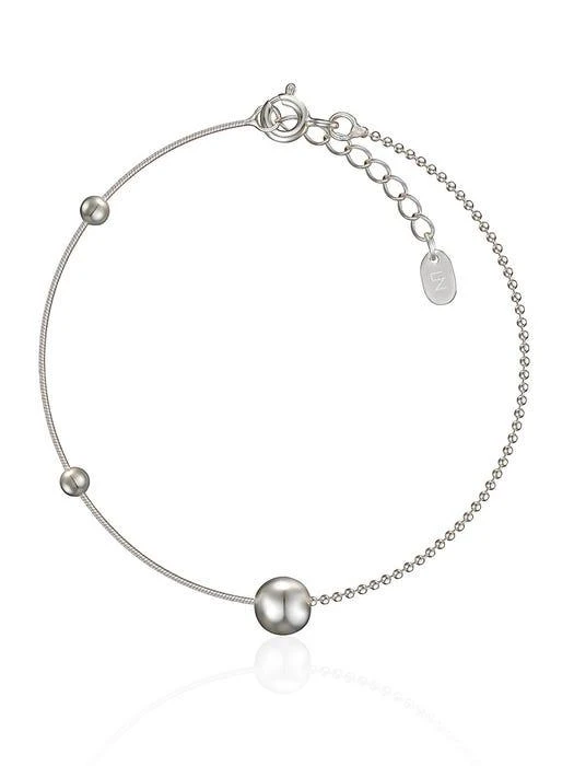 Silver Ball Chain Silky Bracelet #LSB02 商品