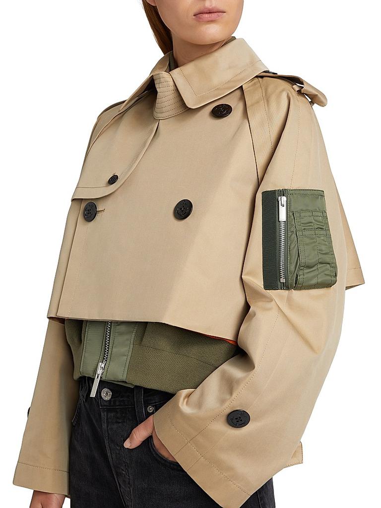 Sacai Trench Bomber Crop Jacket - Coats - Free Shipping - BeyondStyle