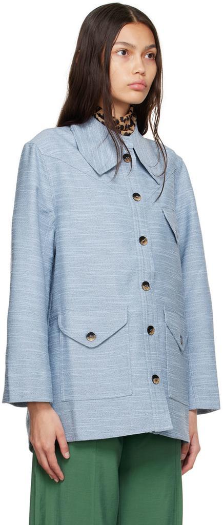 商品Ganni|Blue Recycled Polyester Jacket,价格¥1545,第4张图片详细描述