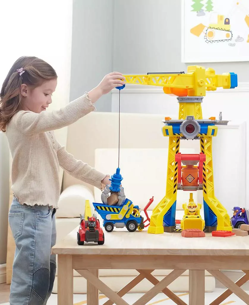Bark Yard Crane Tower Playset with Rubble Action Figure, Toy Bulldozer Kinetic Build-It Play Sand, Kids Toys for Boys Girls 3 Plus 商品