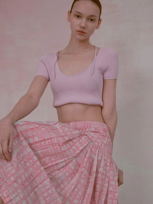 商品NUVO.10|Double Side Pin Tuck Pleats Long Skirt,价格¥1146,第2张图片详细描述