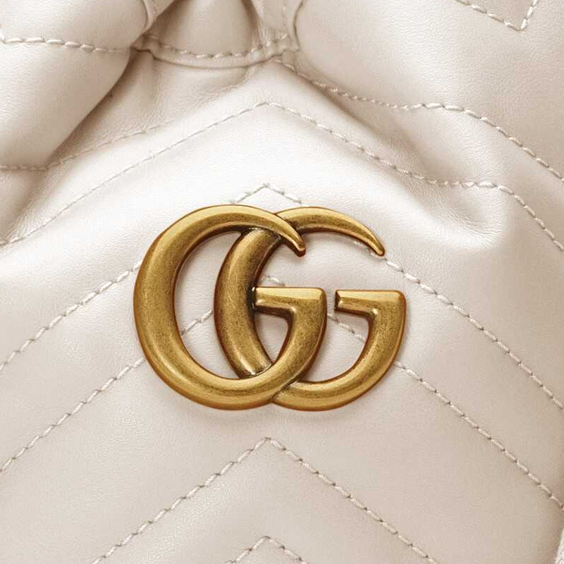 GUCCI 古驰 白色女士单肩迷你水桶包 575163-DTDRT-9022商品第3张图片规格展示