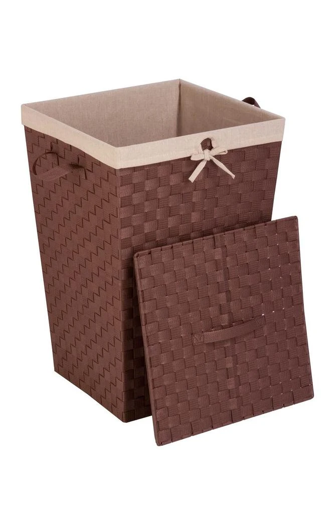 商品Honey Can Do|Lined Woven Strap Hamper with Lid,价格¥326,第1张图片