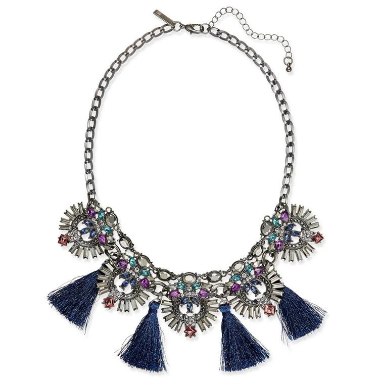商品INC International|I.N.C. Hematite-Tone Multi-Stone & Blue Tassel Statement Necklace, Created for Macy's,价格¥100,第1张图片