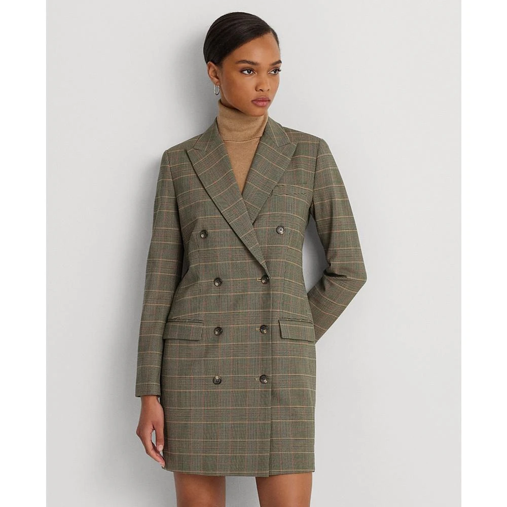 商品Ralph Lauren|Women's Checked Plaid Wool-Blend Twill Dress,价格¥1817,第4张图片详细描述