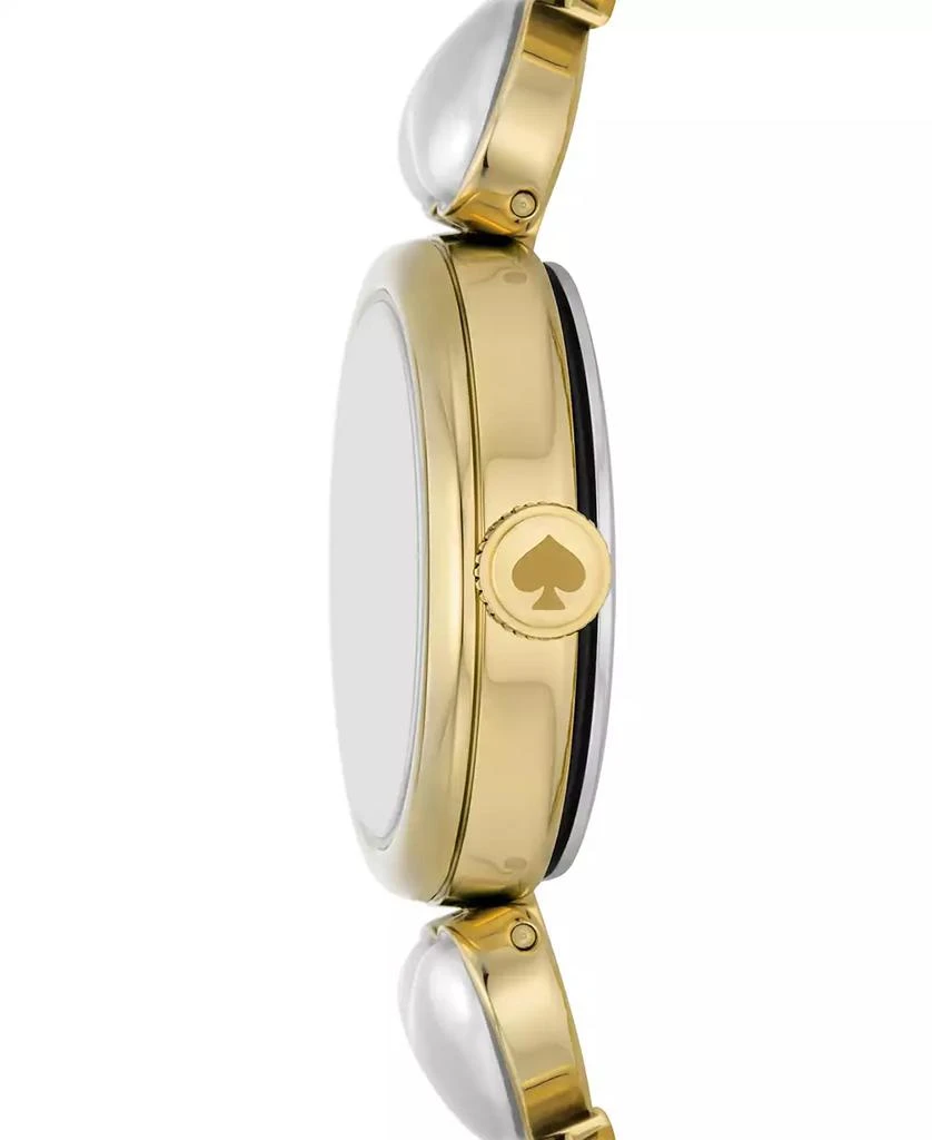 商品Kate Spade|Women's Monroe Three Hand Gold-Tone Stainless Steel and Imitation Pearl Watch 24mm,价格¥1913,第2张图片详细描述