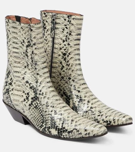 商品Acne Studios|Snake-effect leather ankle boots,价格¥4693,第1张图片