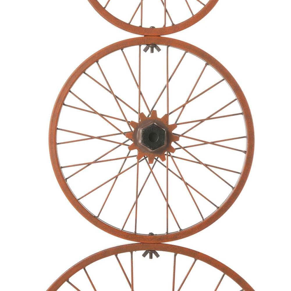 商品Glitzhome|Fall Metal Bicycle Wheel Pumpkin Porch Decor, 33.75'',价格¥365,第4张图片详细描述
